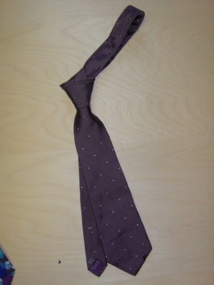 Purple Necktie-TI 9008- Solid with magenta/white dots