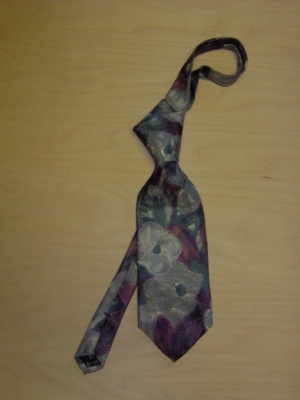 Green, grey, and purple Necktie-TI 9019- large flowers