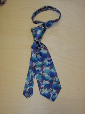 Purple, blue, and black Necktie-TI 9037- Floral pattern