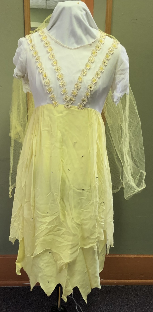 Yellow and white Fairy Dres-FY DR 5402-Ppan-Top Chest 34
