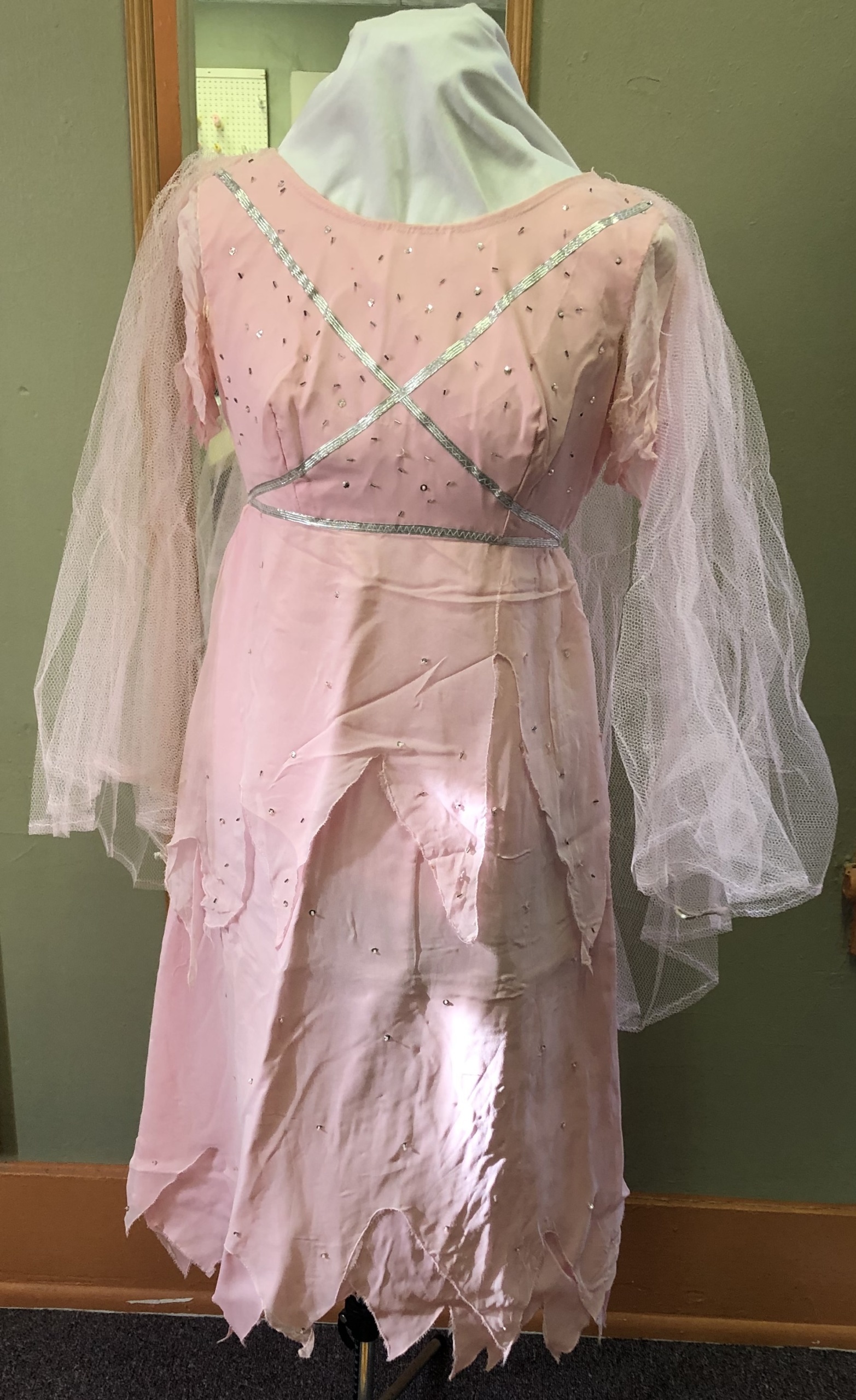 Pink and silver Fairy Dres-FY DR 7401-Ppan-Top Chest 32  Costume Cottage