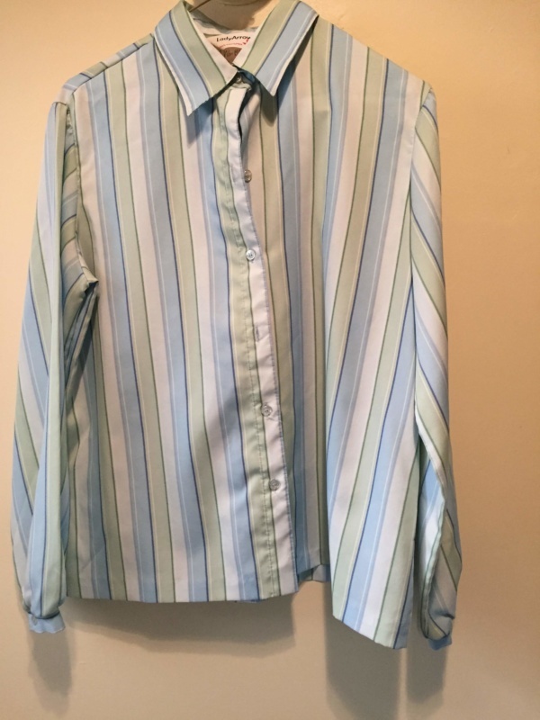 Blue green white Modern Blouse-Mod Bl 4750-Chest 44