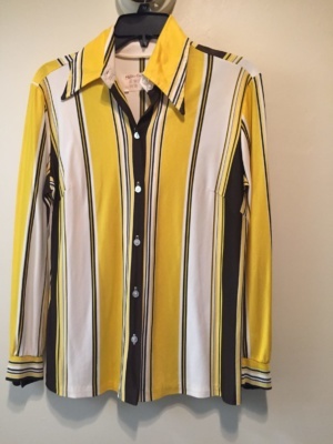 Yellow brown white Modern Blouse-Mod Bl 5550-Chest 40