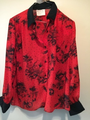Red Black Modern Blouse-Mod Bl 7825-Chest 48