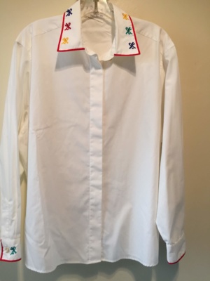 White Modern Blouse-Mod Bl 8802-Chest 48