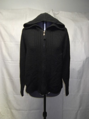 Black Cardigan Sweater-Swtr Crd 1300-Chest 42
