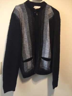 Black and grey Cardigan Sweater-Swtr Crd 1800-Chest 46