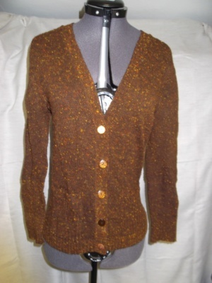 Green and orange Cardigan Sweater-Swtr Crd 3100-Chest 36