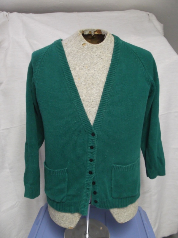 Green Cardigan Sweater-Swtr Crd 3300-Chest 42