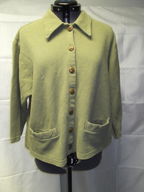 Green Cardigan Sweater-Swtr Crd 3500-Chest 46
