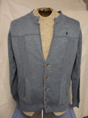 blue/grey Cardigan Sweater-Swtr Crd  4500-Chest 46