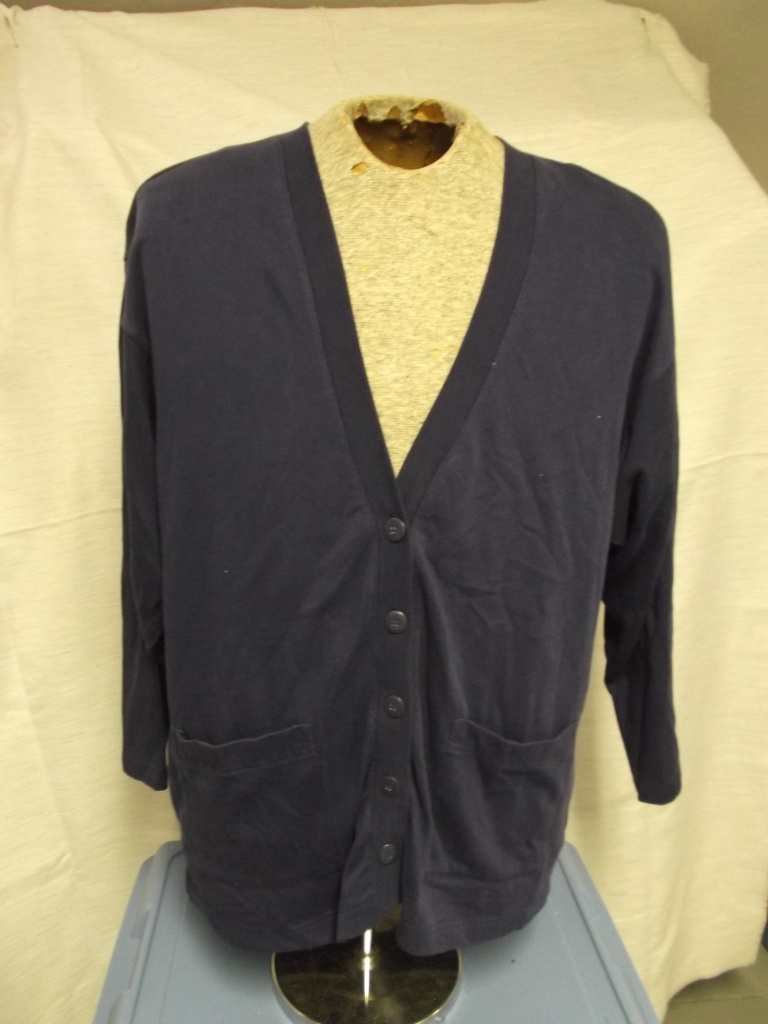 dark blue cardigan