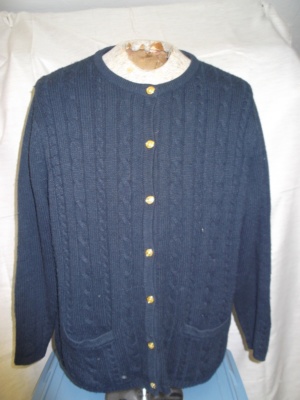 Navy blue Cardigan Sweater-Swtr Crd 4901-Chest 54