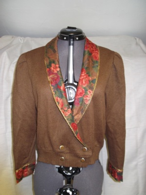 Brown Cardigan Sweater-Swtr Crd 6201-Chest 40