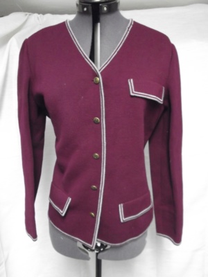 Maroon Cardigan Sweater-Swtr Crd 7202-Chest 40