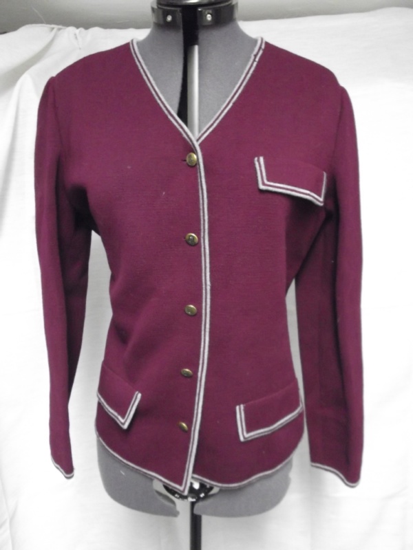 Maroon Cardigan Sweater-Swtr Crd 7202-Chest 40