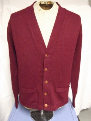maroon Cardigan Sweater-Swtr Crd  7501-Chest 46