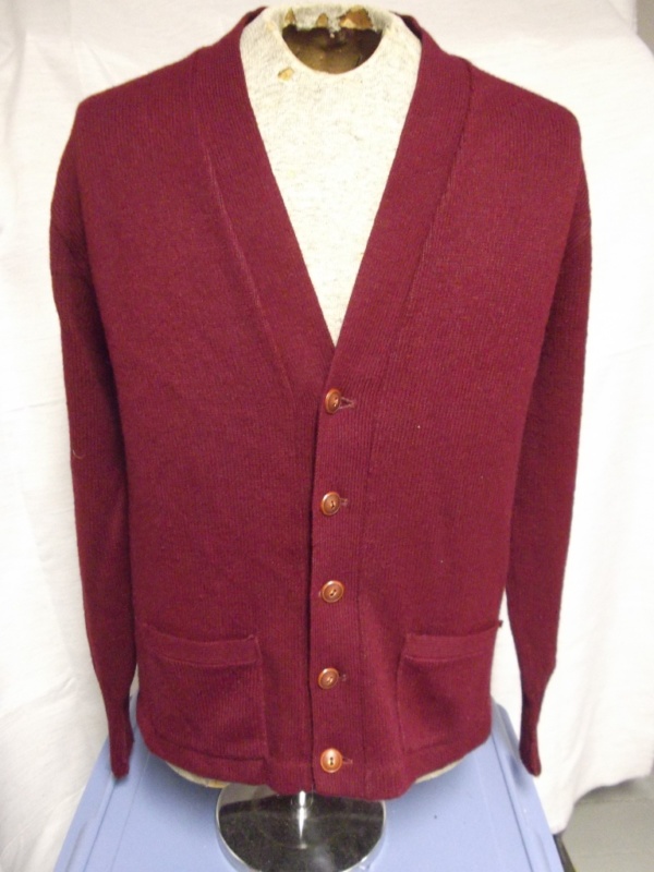 maroon Cardigan Sweater-Swtr Crd  7501-Chest 46
