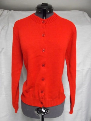 red Cardigan Sweater-Swtr Crd 7502-Chest 46
