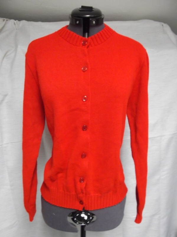 red Cardigan Sweater-Swtr Crd 7502-Chest 46