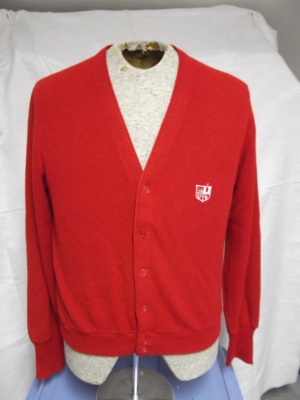 Red Cardigan Sweater-Swtr Crd  7600-Chest 48