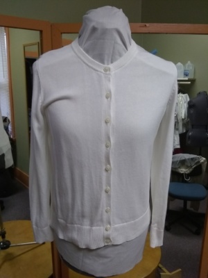 white Cardigan Sweater-Swtr Crd 8000-Chest 36