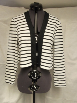 White and black Cardigan Sweater-Swtr Crd 8201-Chest 40