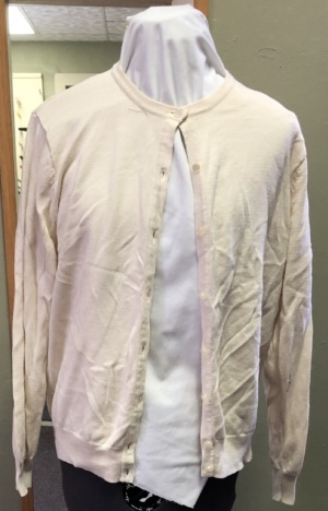 White Cardigan Sweater-Swtr Crd 8405-Chest 44