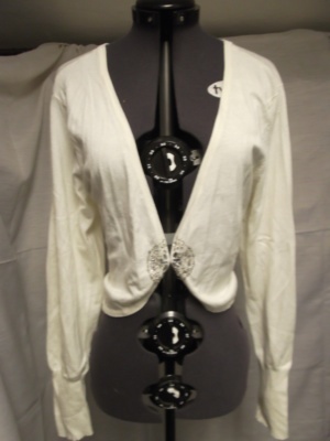 White Cardigan Sweater-Swtr Crd 8501-Chest 46