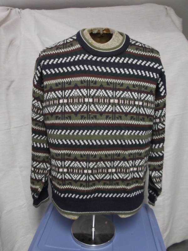 Green, blue, white, red Sweater Pullover-Swtr Pllvr 3725-Chest 50