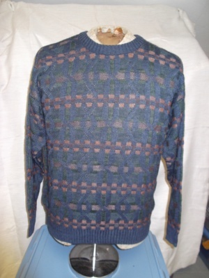 Blue, brown, green Sweater Pullover-Swtr Pllvr 4525-Chest 46