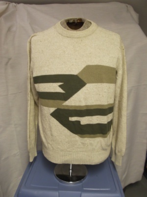 White and brown Sweater Pullover-Swtr Pllvr 8725-Chest 50