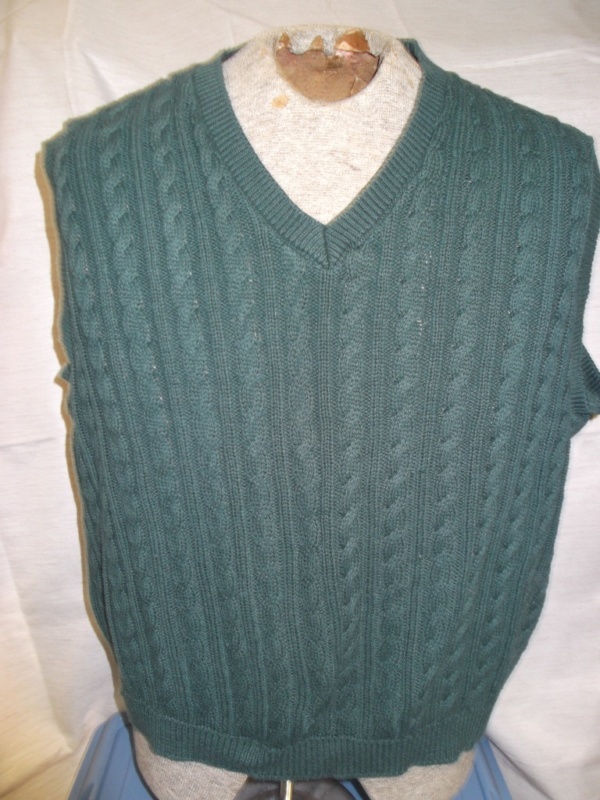 Green Sweater Vest-Swtr Vst 3900-Chest 58