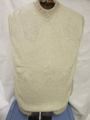 Tan Sweater Vest-Swtr Vst 6400-Chest 44