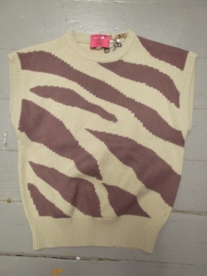 White and Grey Sweater Vest-Swtr Vst 8225-Chest 40