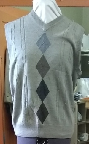 Grey Sweater Vest-Swtr Vst 2300-Chest 42