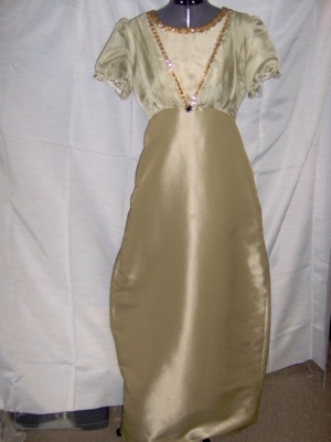 Green Gold Period Dress-Wm Pd Dr 3301-Bust 36