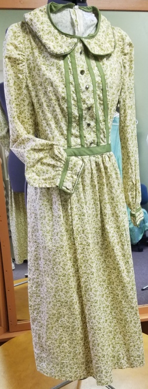 green, cream, yellow Period Dress-Wm Pd Dr 3425-AoGG'12-Bust 39