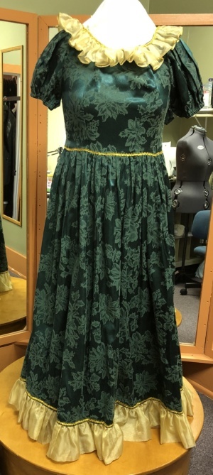 Green gold Period Dress-Wm Pd Dr 3427-CC'15-Bust 38