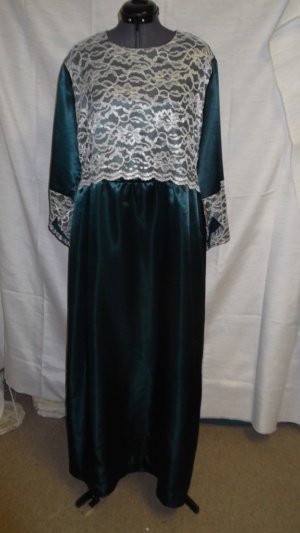 Dark green and white Period Dress-Wm Pd Dr 3800-MM'09-Bust 46