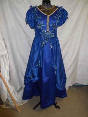 Blue and gold Period Dress-Wm Pd Dr 4206-CC'02-Bust 34