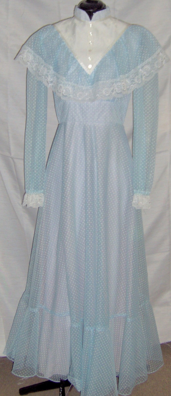 Blue white Period Dress-Wm Pd Dr 4226-Bust 35