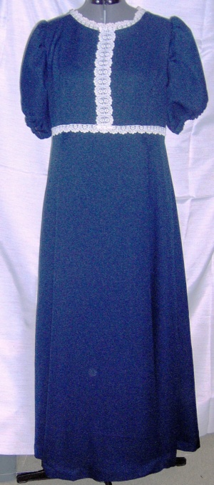 Blue Ivory Period Dress-Wm Pd Dr 4701-Bust 45
