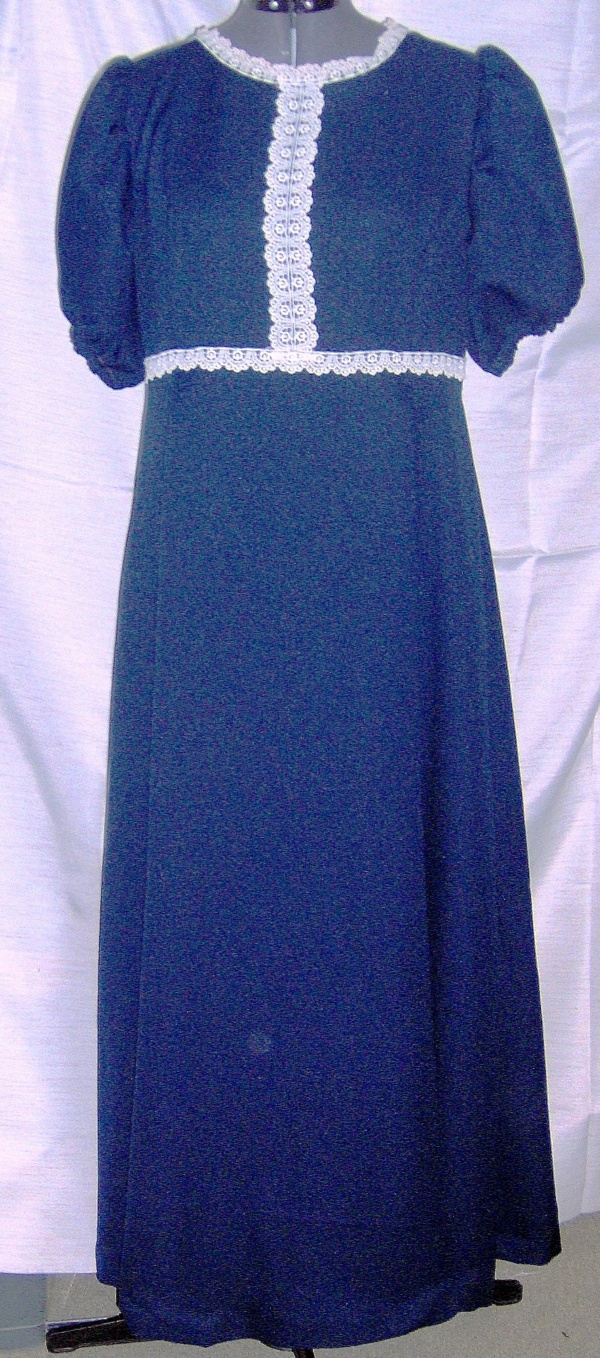 Blue Ivory Period Dress-Wm Pd Dr 4701-Bust 45