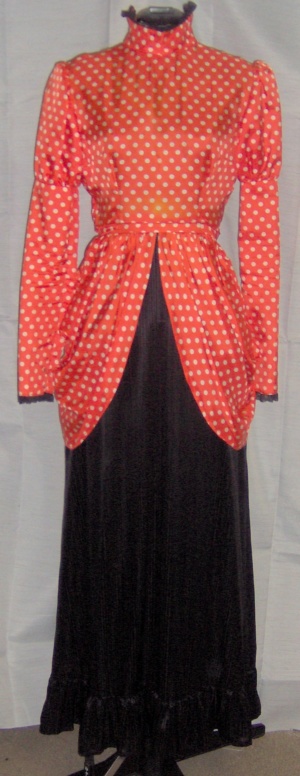 Orange White Black Period Dress-Wm Pd Dr 5226-Bust 35