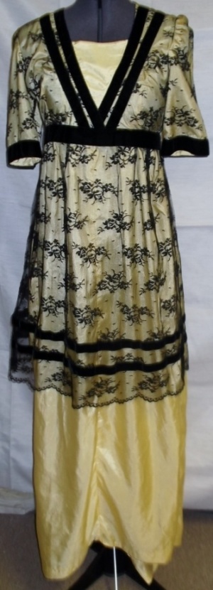 Yellow Black Period Dress-Wm Pd Dr 5227-Pygm'08-Bust 35