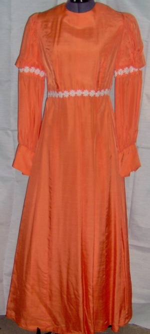 Orange White Period Dress-Wm Pd Dr 5301-Bust 36