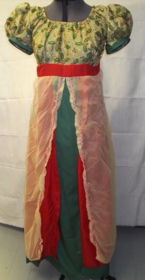 gold green red Period Dress-Wm Pd Dr 5428-CC'15-Bust 38