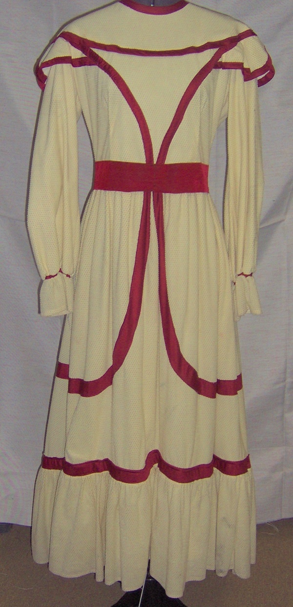 Yellow Red Period Dress-Wm Pd Dr 5525-Bust 40