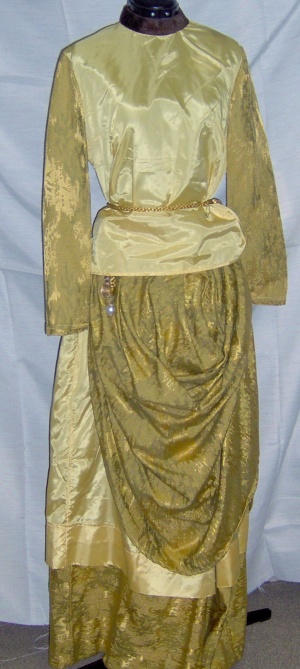 Yellow Gold Brown Period Dress-Wm Pd Dr 5526-Bust 41